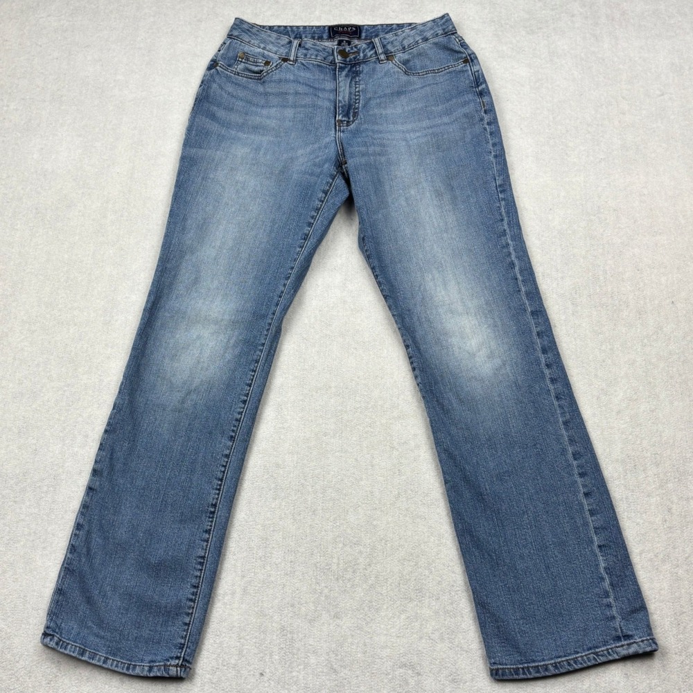 Chaps Jeans Womens 6 Madden Straight Leg Blue Medium Wash Stretch Denim Pants